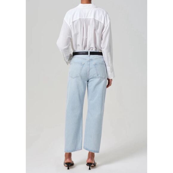 Citizens of Humanity Dahlia Bow Leg Baby Roll Jeans In Liri Light Wash Size 28 - Picture 2 of 16